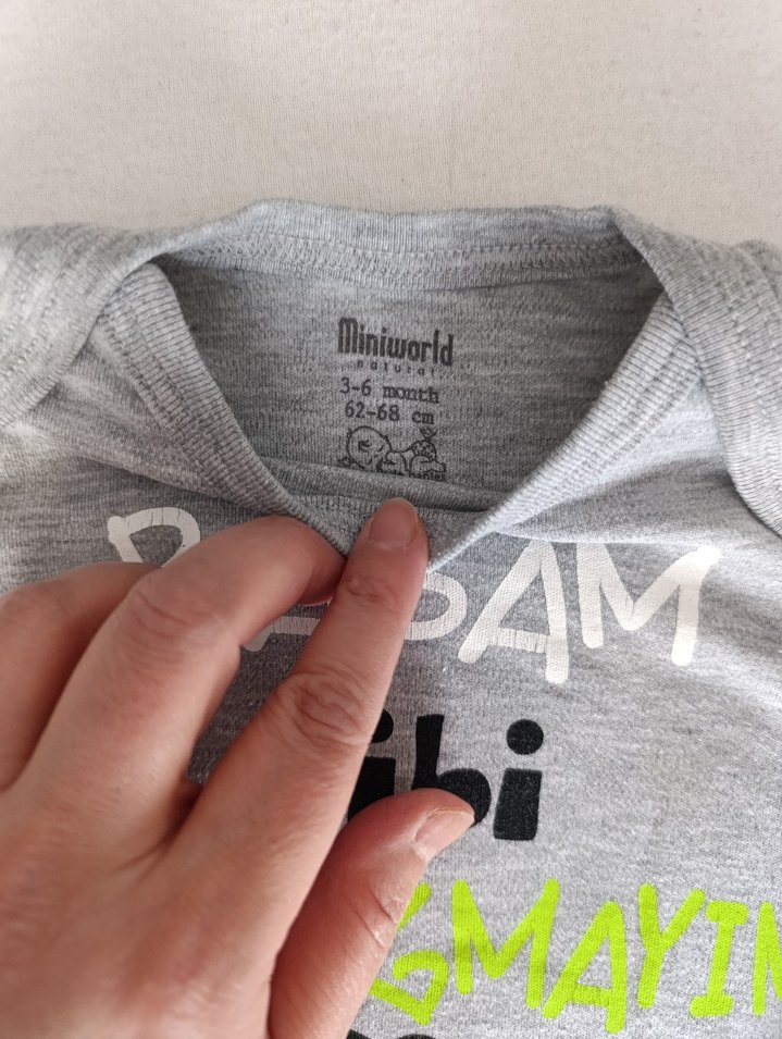 Gri Uzun Kollu Bebek Kız Body - Görsel 2