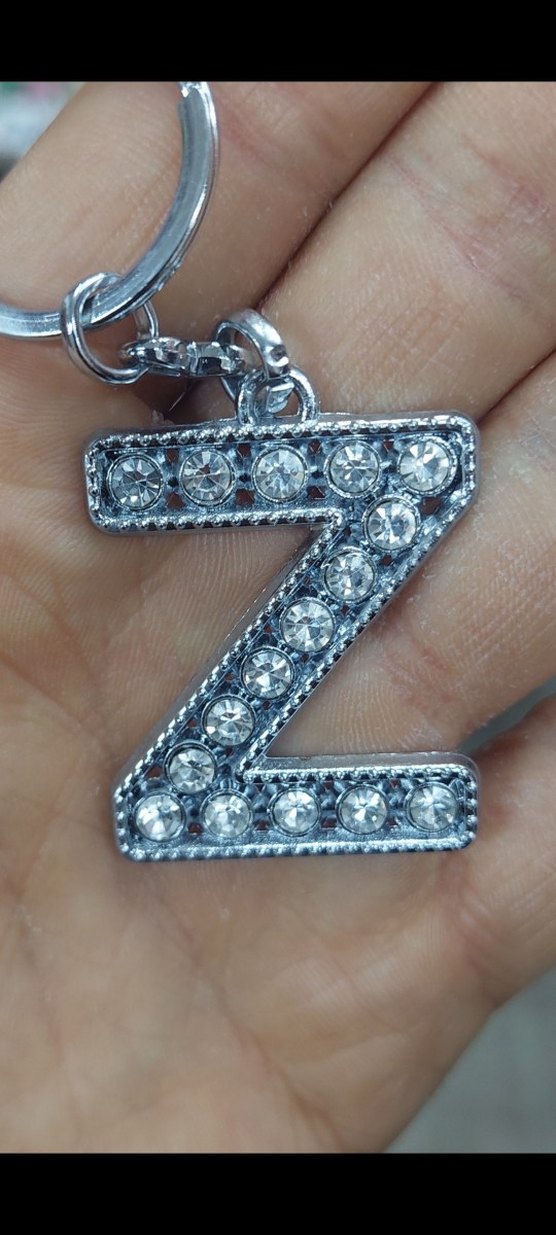 Taşlı ve Gümüş Harfli Anahtarlık (AZ Tüm Harfler Mevcut) - Görsel 2