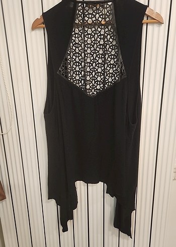 Deri Dantel Detaylı Siyah Kadın Yelek - Görsel 7