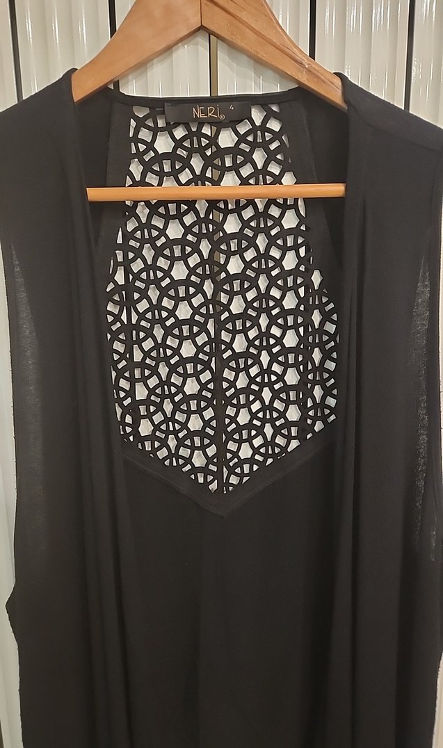 Deri Dantel Detaylı Siyah Kadın Yelek - Görsel 2