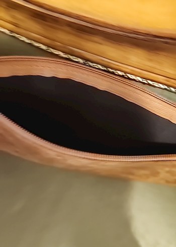 Kahverengi Kadın Süet Fermuarlı Clutch Çanta - Görsel 3