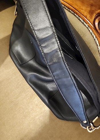 ADL Siyah Suni Deri Tokalı Kadın Çanta - Görsel 6