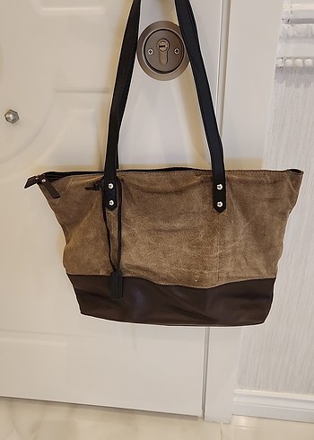 Kahverengi Süet Kadın Çanta - Görsel 5