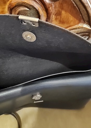 Siyah Suni Deri Kadın Çantası - Zara - Görsel 5