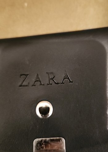 Siyah Suni Deri Kadın Çantası - Zara - Görsel 6