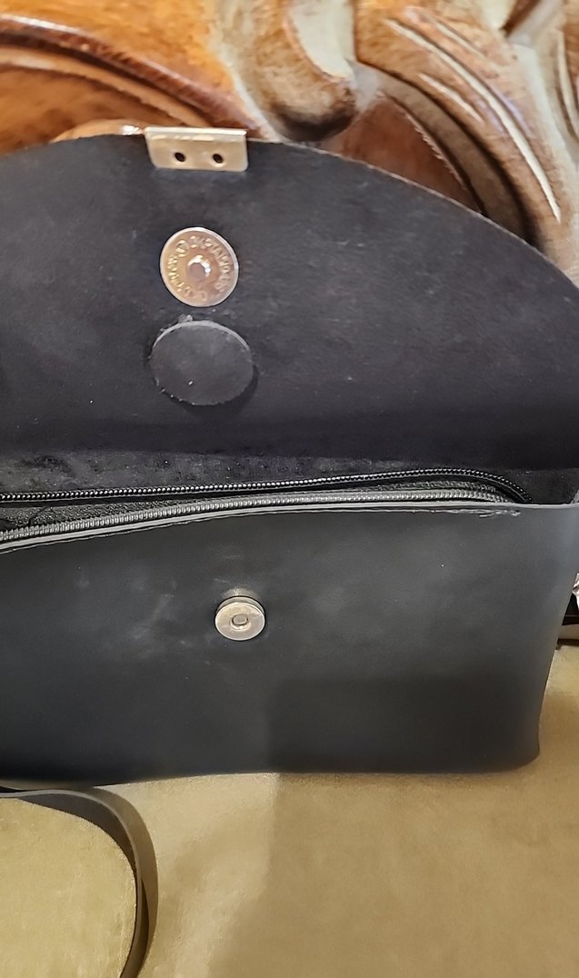 Siyah Suni Deri Kadın Çantası - Zara - Görsel 4