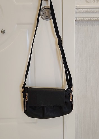Siyah Minimalist Suni Deri Kadın Çanta - Görsel 4