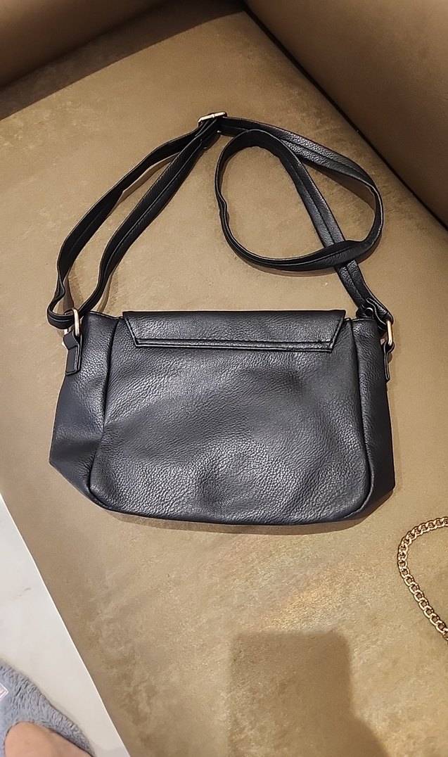 Siyah Minimalist Suni Deri Kadın Çanta - Görsel 2