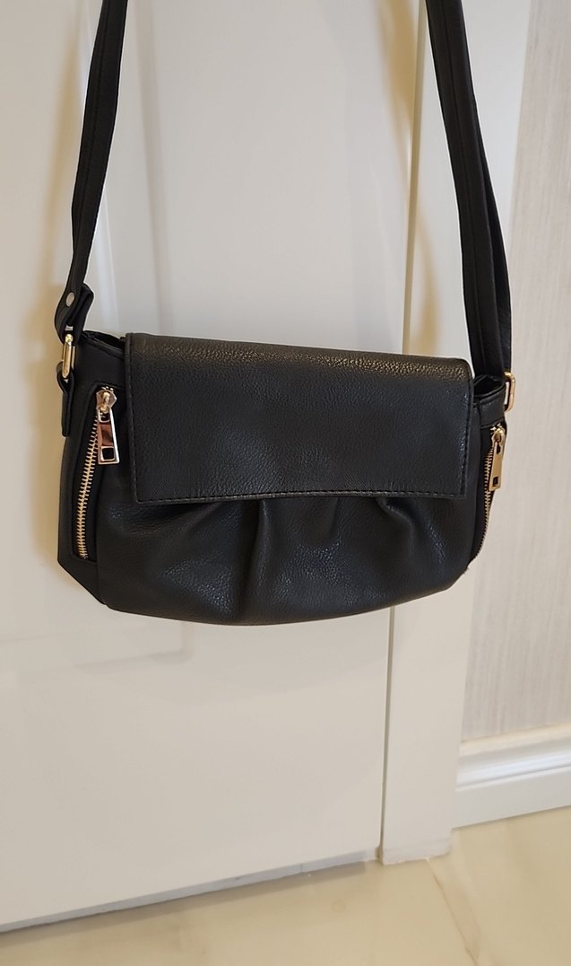 Siyah Minimalist Suni Deri Kadın Çanta - Görsel 5