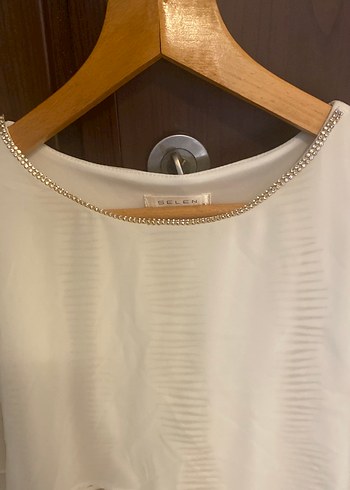 Bohem Tarz Beyaz Hamile Midi Tunik - Görsel 3