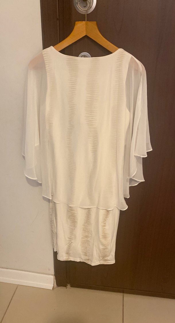 Bohem Tarz Beyaz Hamile Midi Tunik - Görsel 2