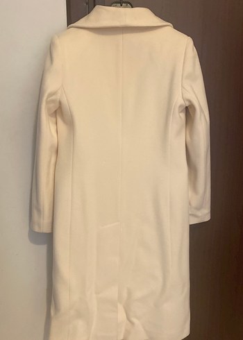 Bej Midi Düğmeli Kadın Klasik Kaban - Görsel 2