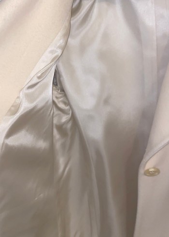 Bej Midi Düğmeli Kadın Klasik Kaban - Görsel 5