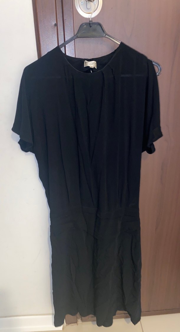 Drapeli Siyah Uzun Hamile Eteği - Görsel 4