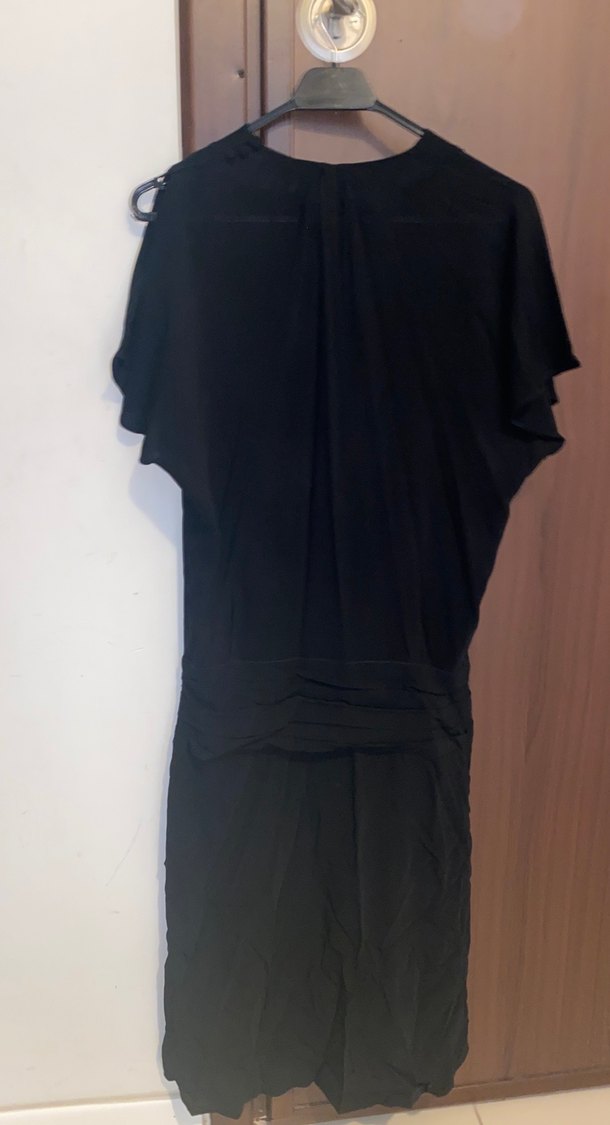 Drapeli Siyah Uzun Hamile Eteği - Görsel 3