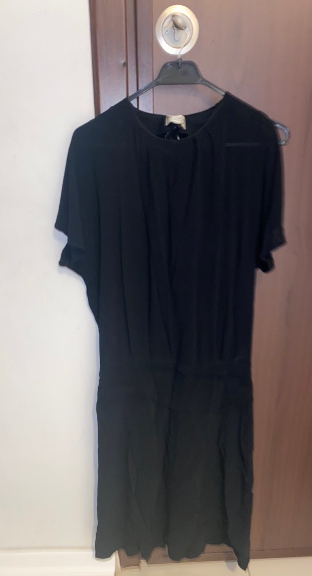 Drapeli Siyah Uzun Hamile Eteği - Görsel 5