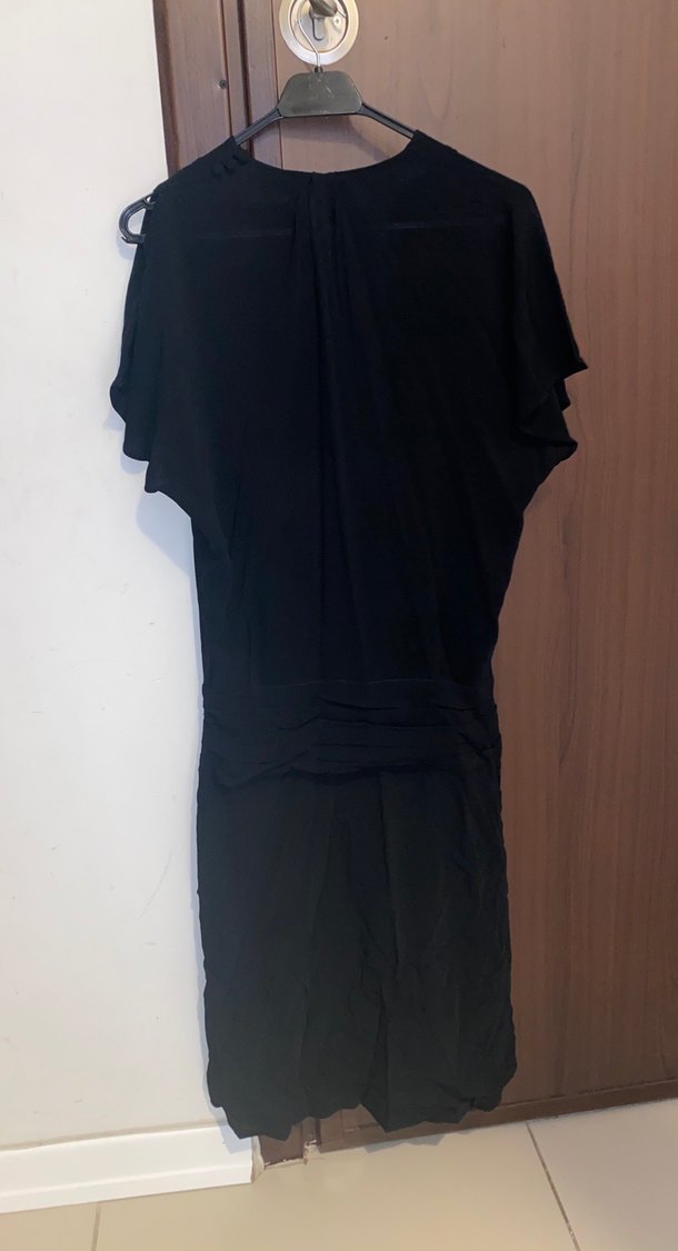 Drapeli Siyah Uzun Hamile Eteği - Görsel 2