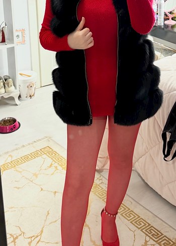 Koyu Kırmızı Drapeli Kadın Eldiveni - Görsel 2