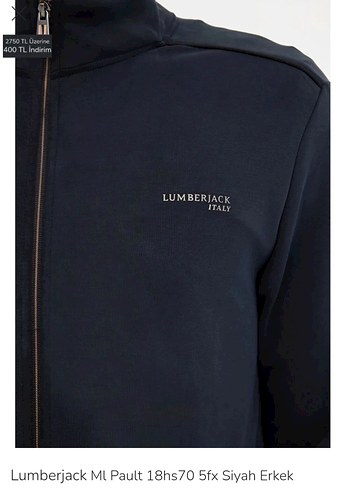 Siyah Lumberjack Erkek Eşofman Üstü - Görsel 3