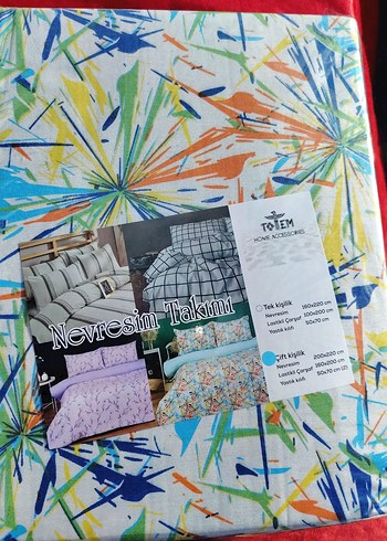 Pamuk Renkli Soyut Desenli Nevresim Takımı - Görsel 2