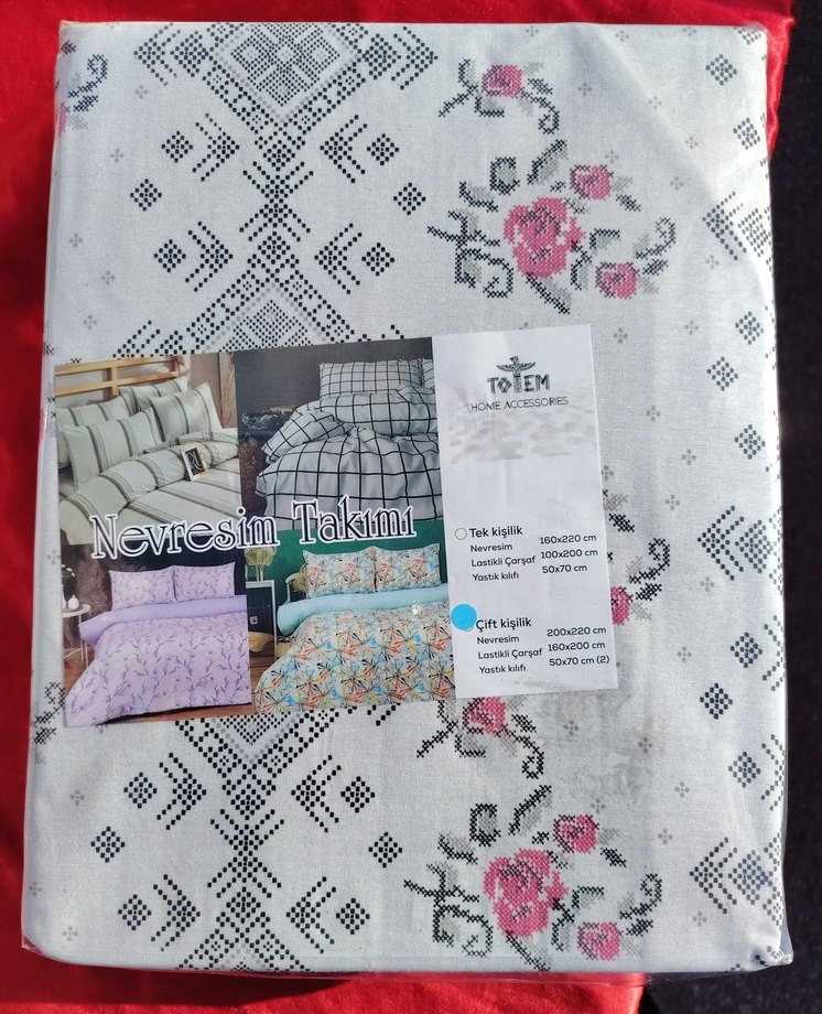 Pamuk Pembe Desenli Nevresim Takımı - Görsel 2