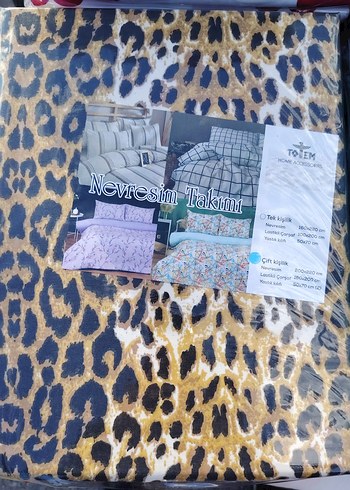 PamukKahverengi Leopar Desenli Nevresim Seti - Görsel 2