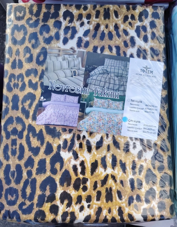 PamukKahverengi Leopar Desenli Nevresim Seti - Görsel 2