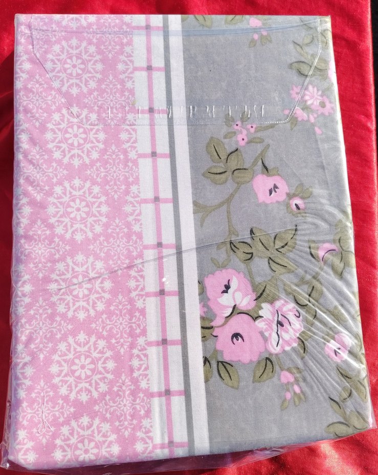 Pamuk Pembe Gri Çiçek Desenli Nevresim Takımı - Görsel 3