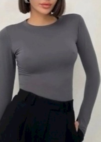 Kadın Uzun Kollu İnce Body - Görsel 5