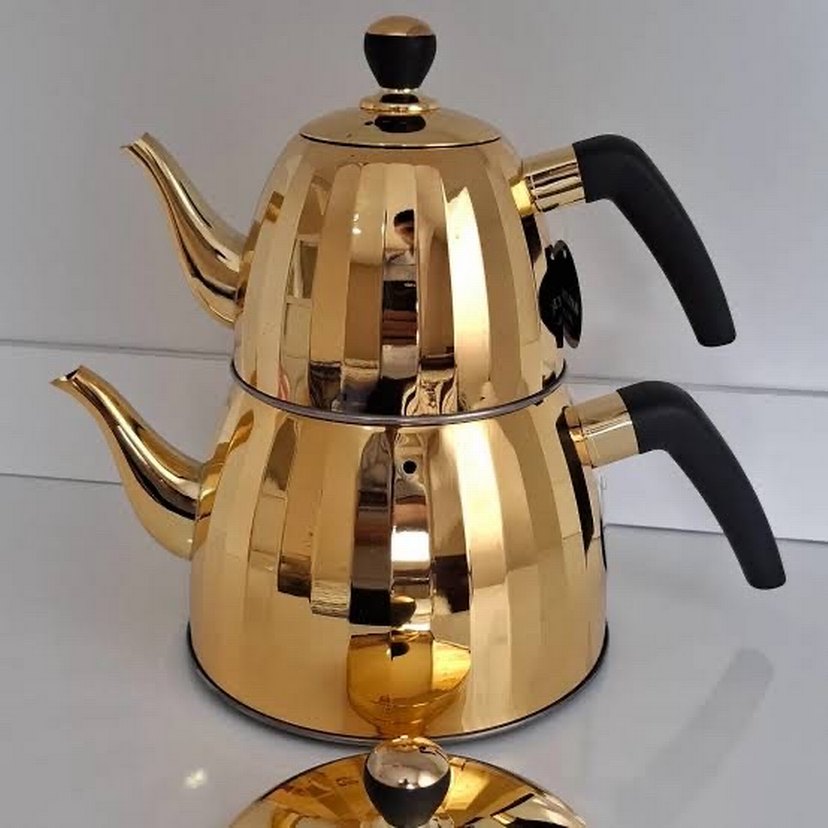 VICALINA Parlak Altın Çaydanlık Seti - Görsel 2