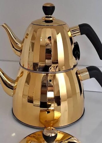 Parlak Altın Renkli Çaydanlık Seti - Görsel 2