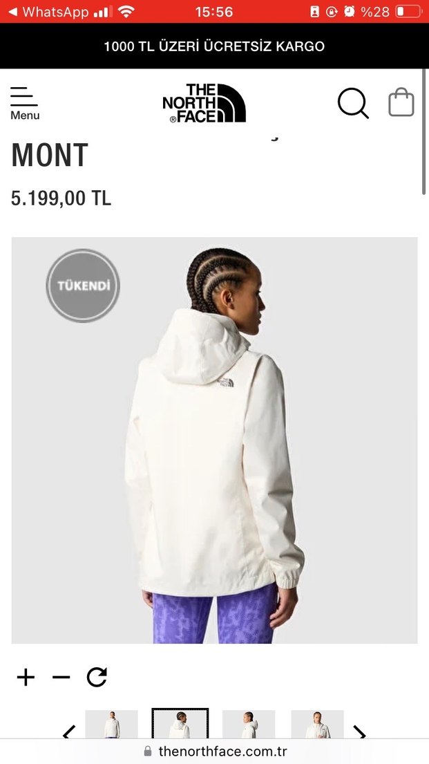 The North Face Krem Kadın Spor Ceket - Görsel 5