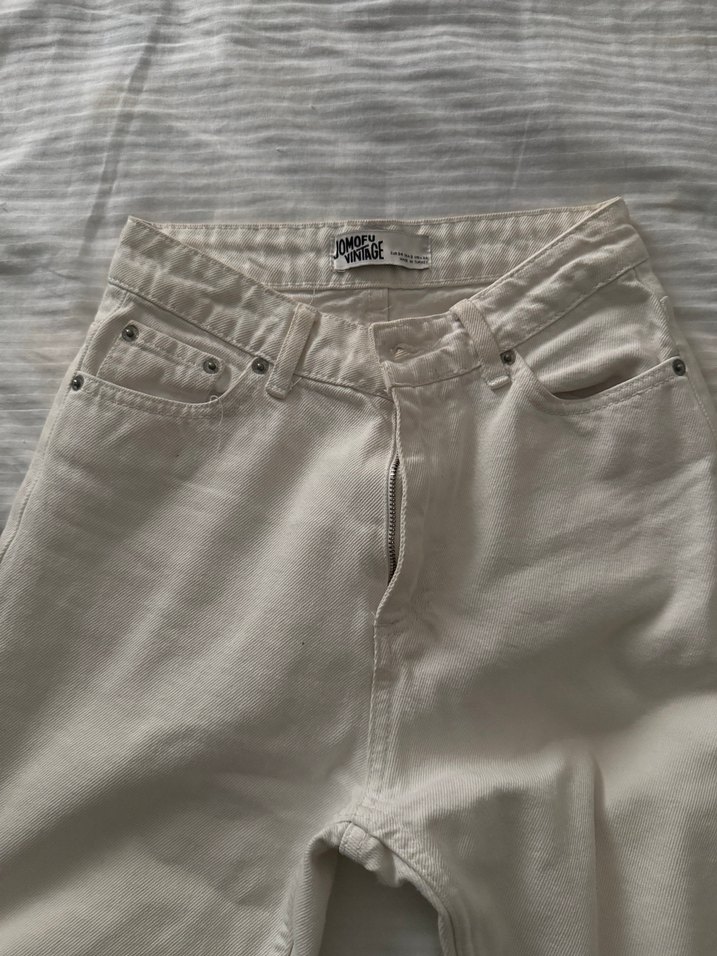 Jomofu Vintage Beyaz Jean - Görsel 2