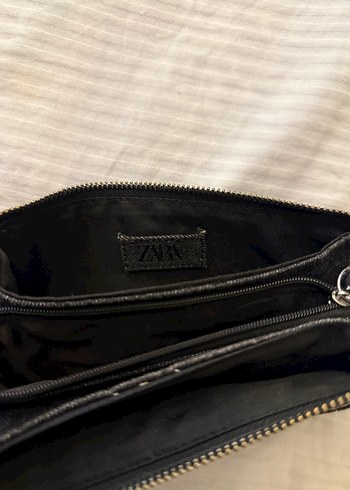 Zara Siyah Denim Nakışlı Kadın Clutch Çanta - Görsel 2
