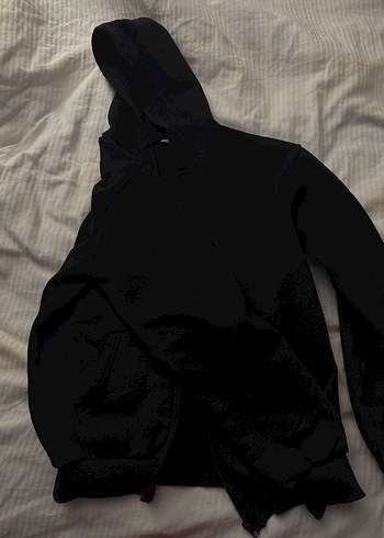 Siyah Kapüşonlu Fermuarlı Kadın Ceket - Görsel 2