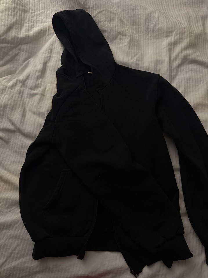 Siyah Kapüşonlu Fermuarlı Kadın Ceket - Görsel 2