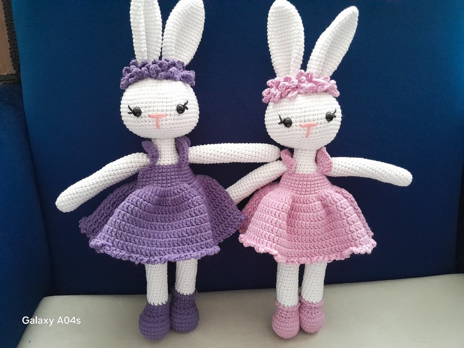 Renkli Örgü Tavşan Bebekler - Görsel 3