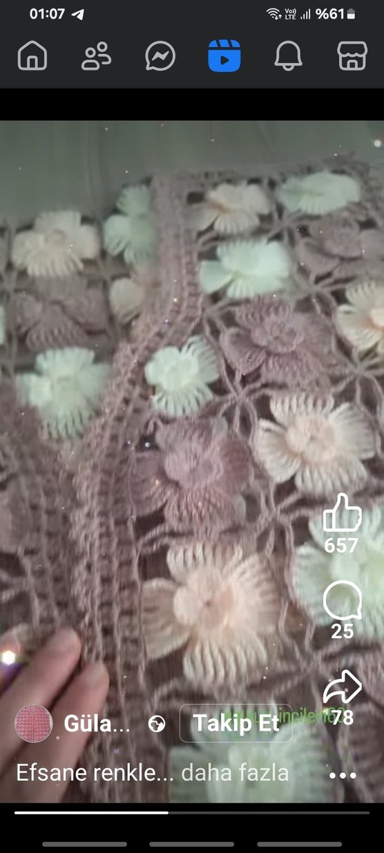 Çiçek Desenli Örgü Kadın Yelek - Görsel 2