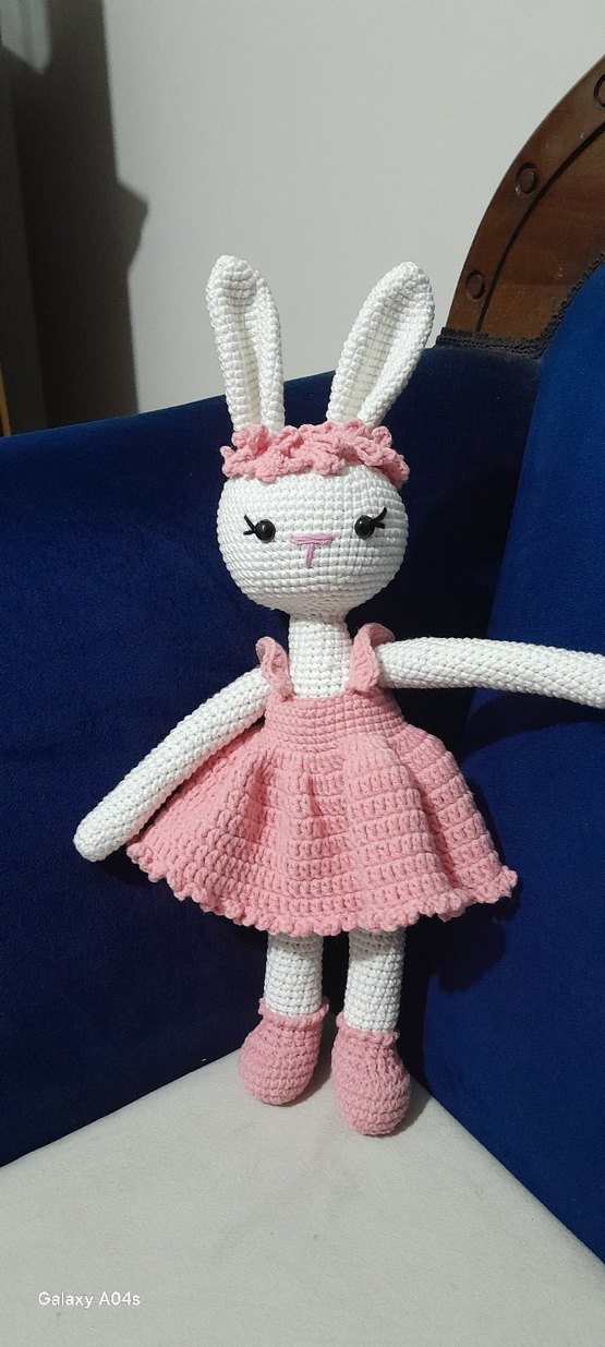 El Örgüsü Pastel Tavşan Bebek - Görsel 2