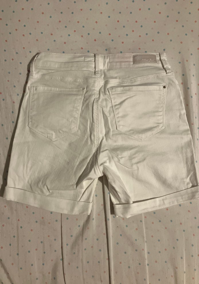 Mavi Beyaz Kot Şort - Görsel 2