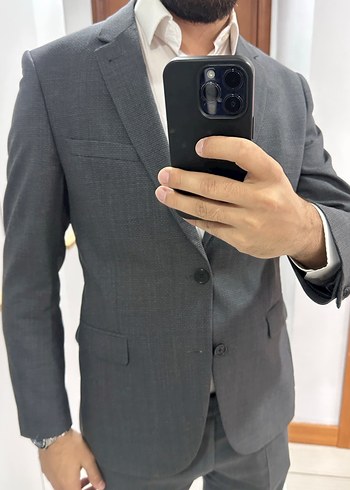 Pierre Cardin Gri Erkek Düz Kesim Takım Elbise - Görsel 2