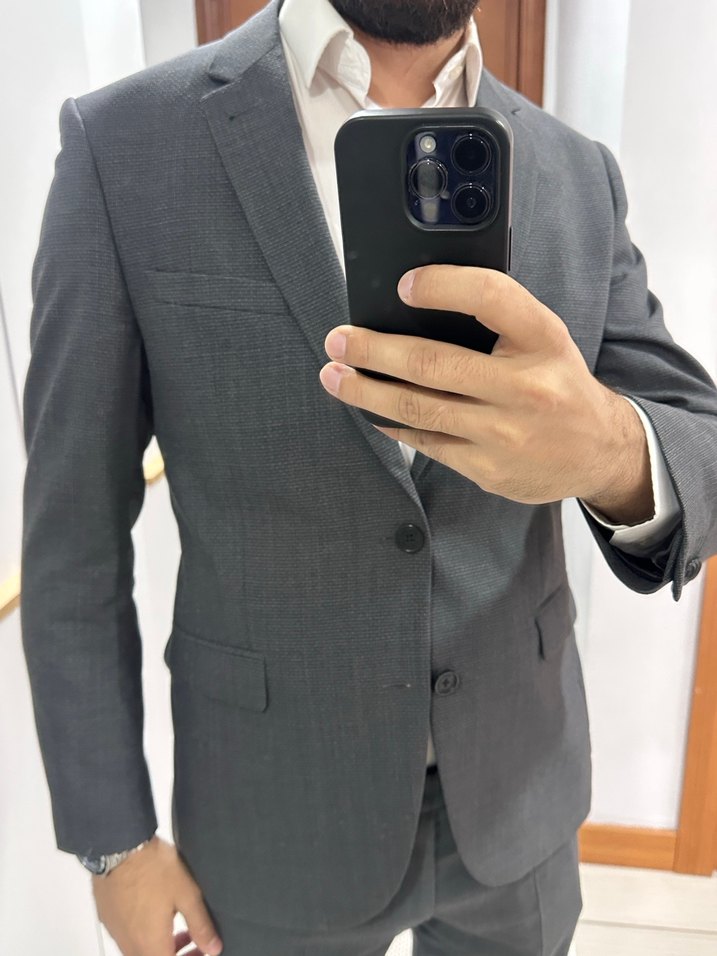 Pierre Cardin Gri Erkek Düz Kesim Takım Elbise - Görsel 2