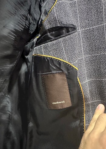 Cacharel Gri Ekose Desenli Erkek Ceket - Görsel 6