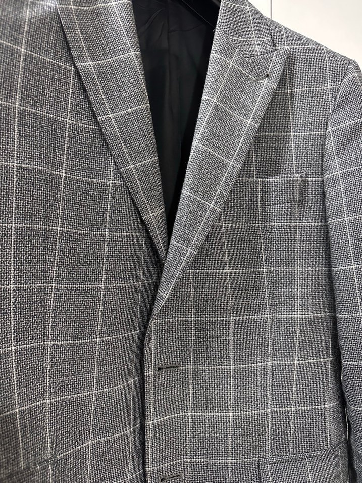Cacharel Gri Ekose Desenli Erkek Ceket - Görsel 5