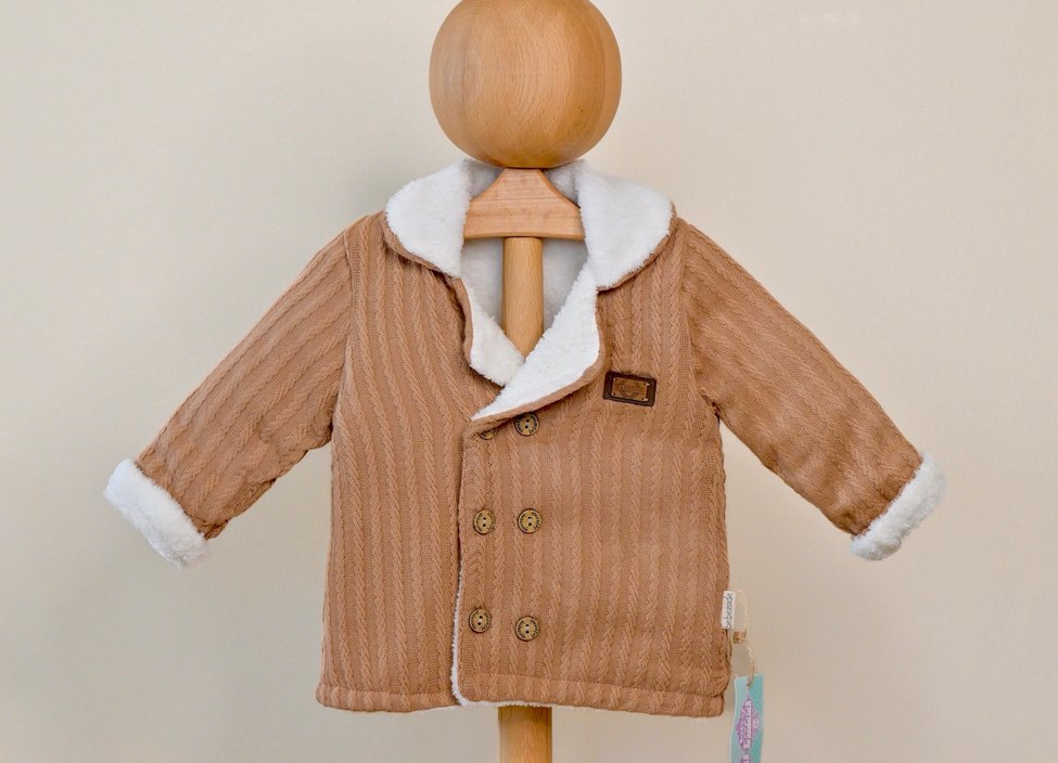 Kahverengi Düğmeli Erkek Çocuk triko ceket - Görsel 3