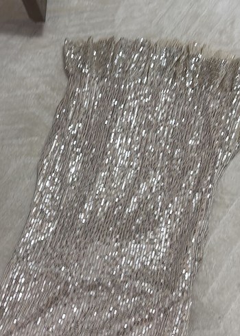 Bej Mini Elbise, Tek Omuz, Fırfırlı - Görsel 9