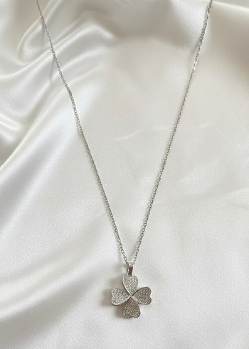 Altın Renkli Zincir Detaylı Çiçekli Midi Kolye - Görsel 2