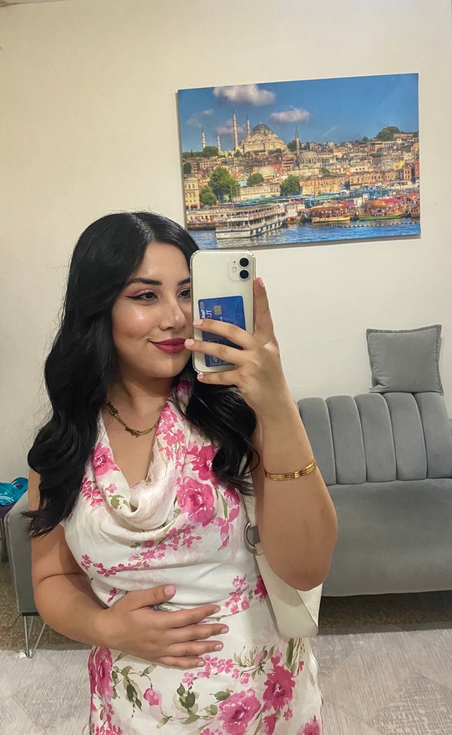 Dantel Detaylı Beyaz Çiçekli Uzun askılı Elbise - Görsel 2