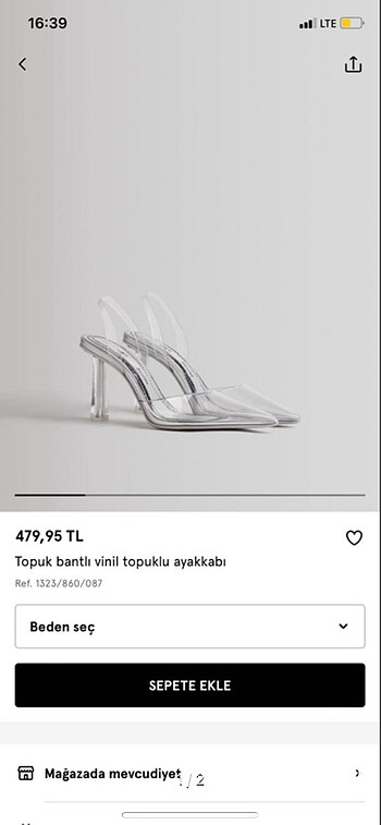 Bershka şefaf topuklu ayakkabı