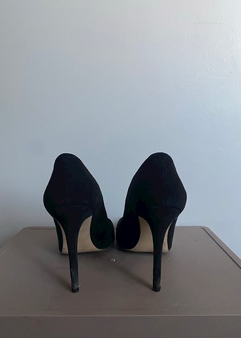 Siyah Süet Tokalı Stiletto - Görsel 3